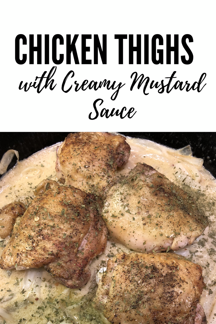 Chicken thighs with creamy mustard sauce